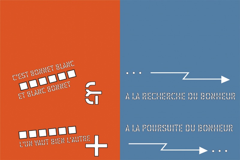 Lawrence Weiner // C'est bonnet blanc et blanc bonnet, l'un vaut bien l'autre, à la recherche du bonheur, à la poursuite du bonheur